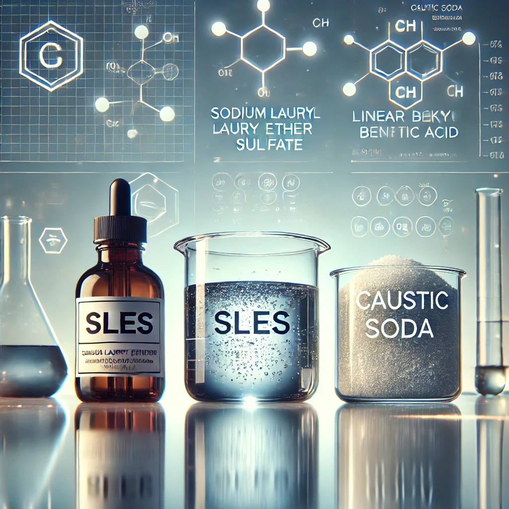 SLES, LABSA, caustic soda