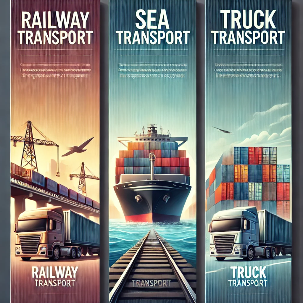 Railay, sea transport and truck
